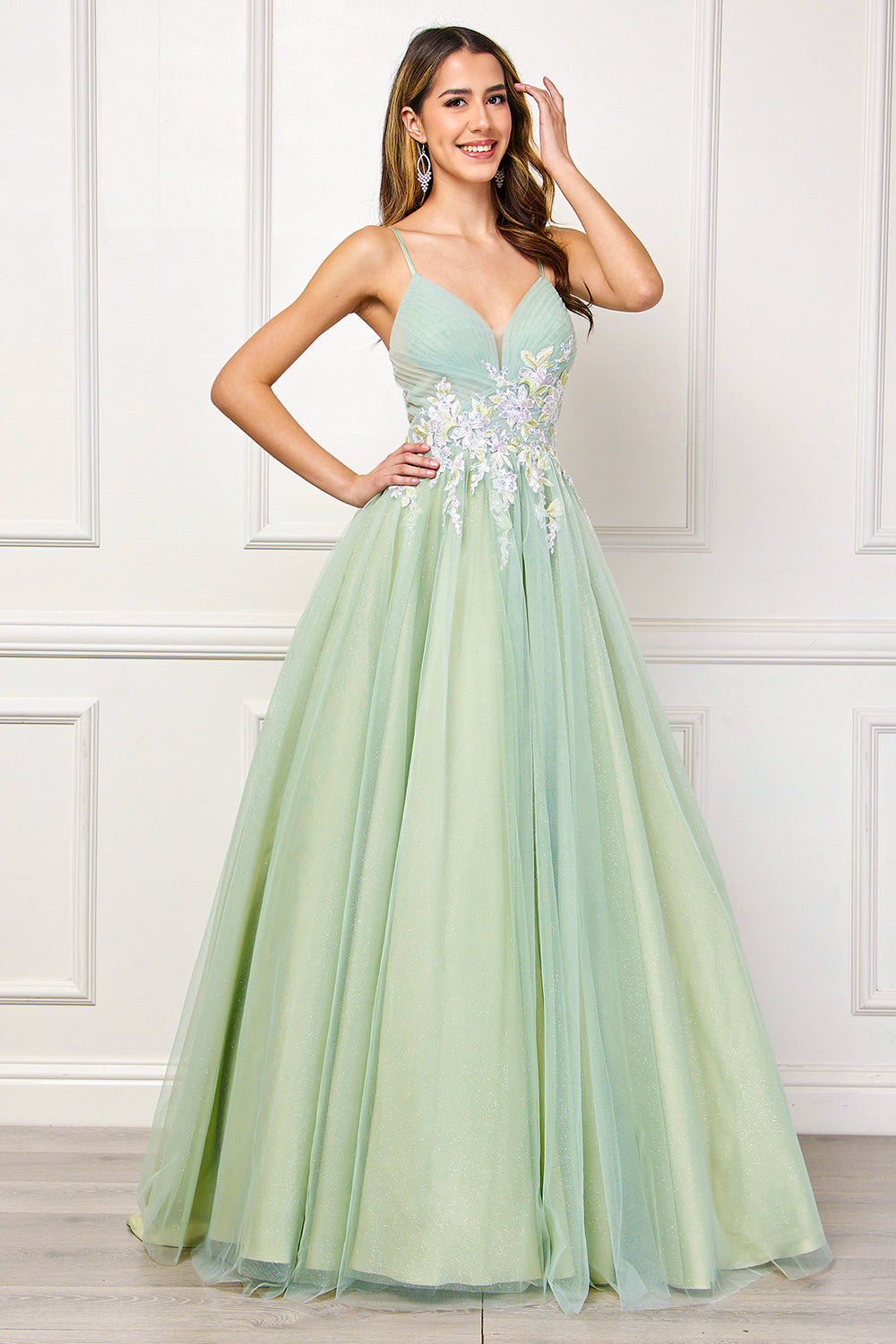Amelia Couture SU088 - A-line Tulle Gown with Pockets