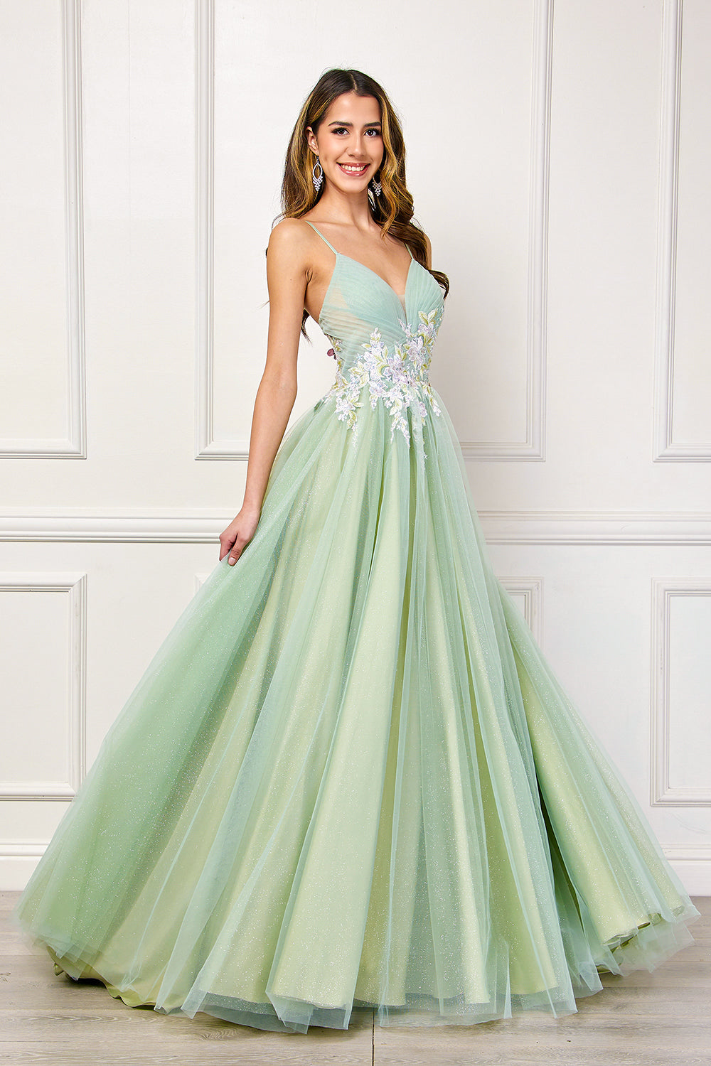 Amelia Couture SU088 - A-line Tulle Gown with Pockets