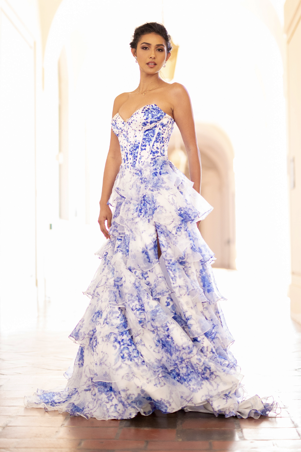 Amelia Couture 2060 - Strapless Ruffle Gown