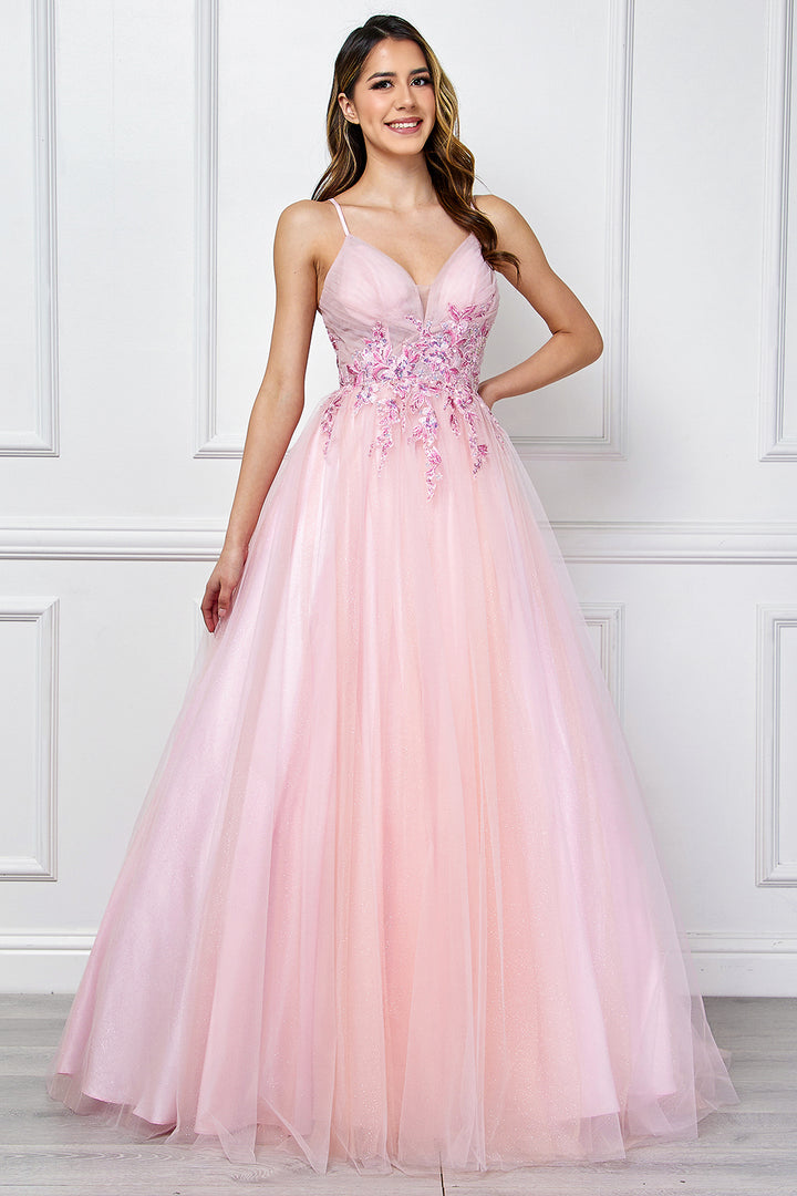 Amelia Couture SU088 - A-line Tulle Gown with Pockets