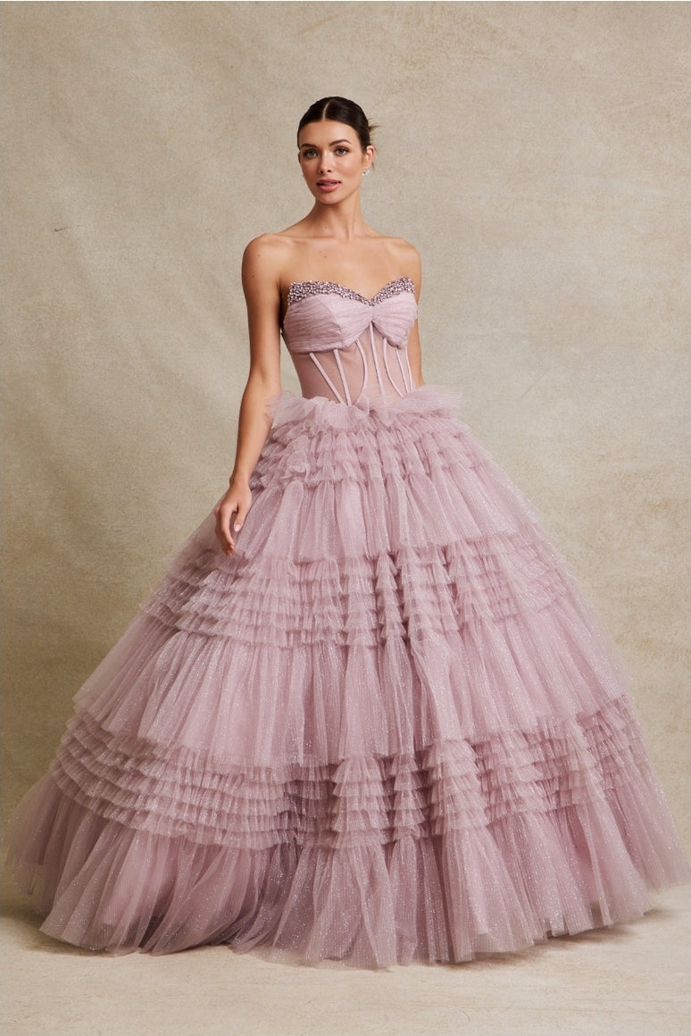 Bicici & Coty SRQ2526 - Strapless A-Line Gown