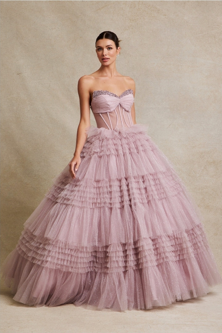 Bicici & Coty SRQ2526 - Strapless A-Line Gown