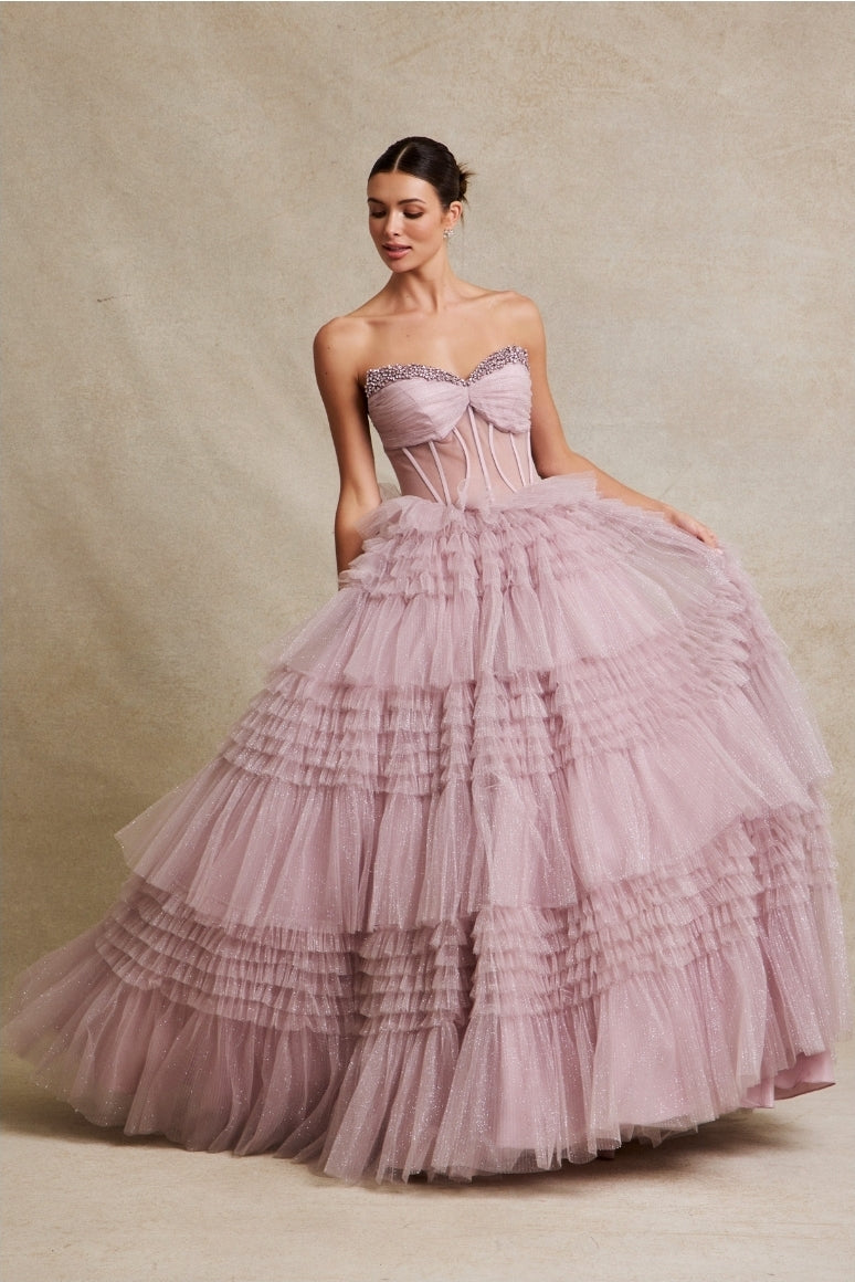Bicici & Coty SRQ2526 - Strapless A-Line Gown