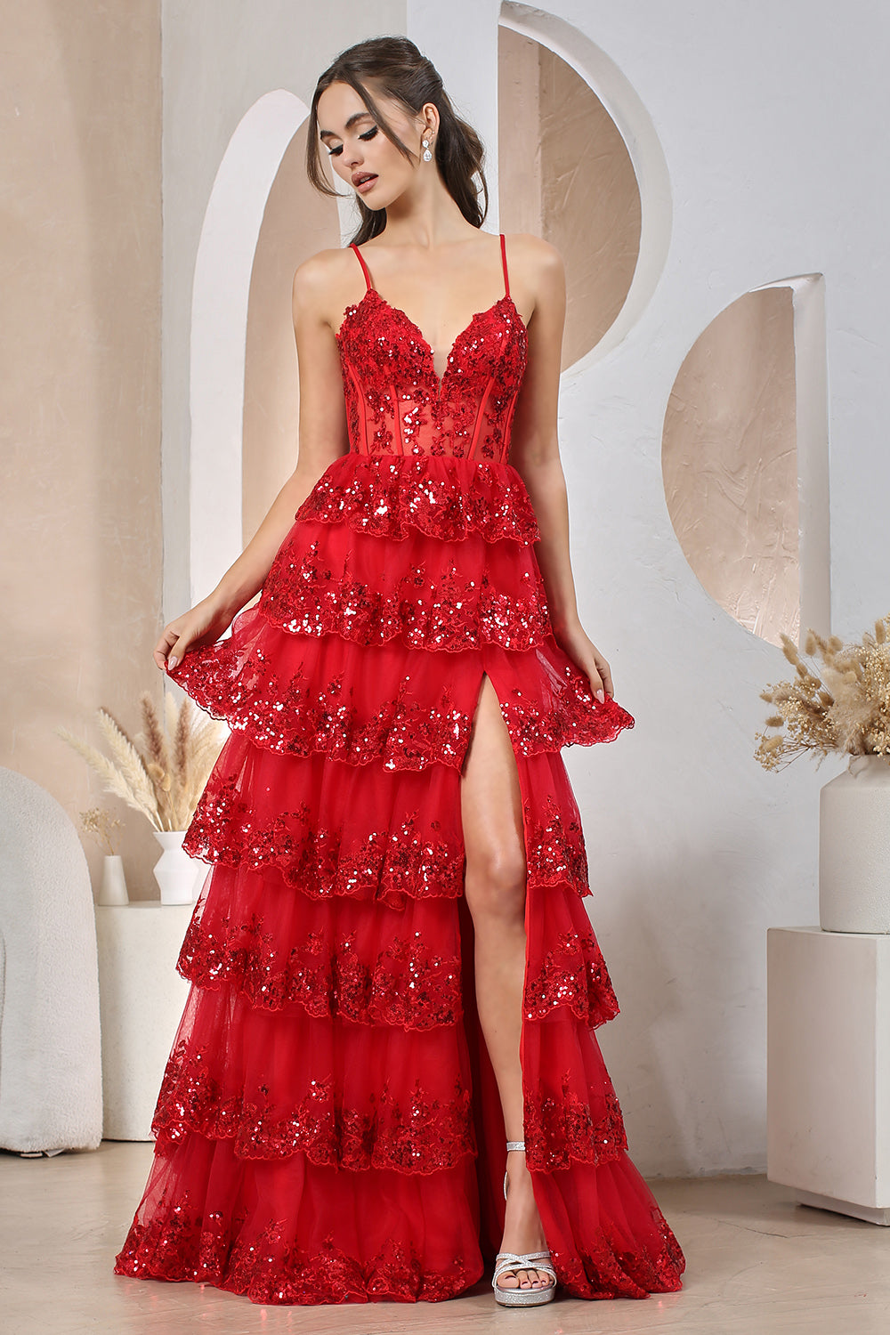 adora red dress Adora Design 3238 - Long Sheath Dress