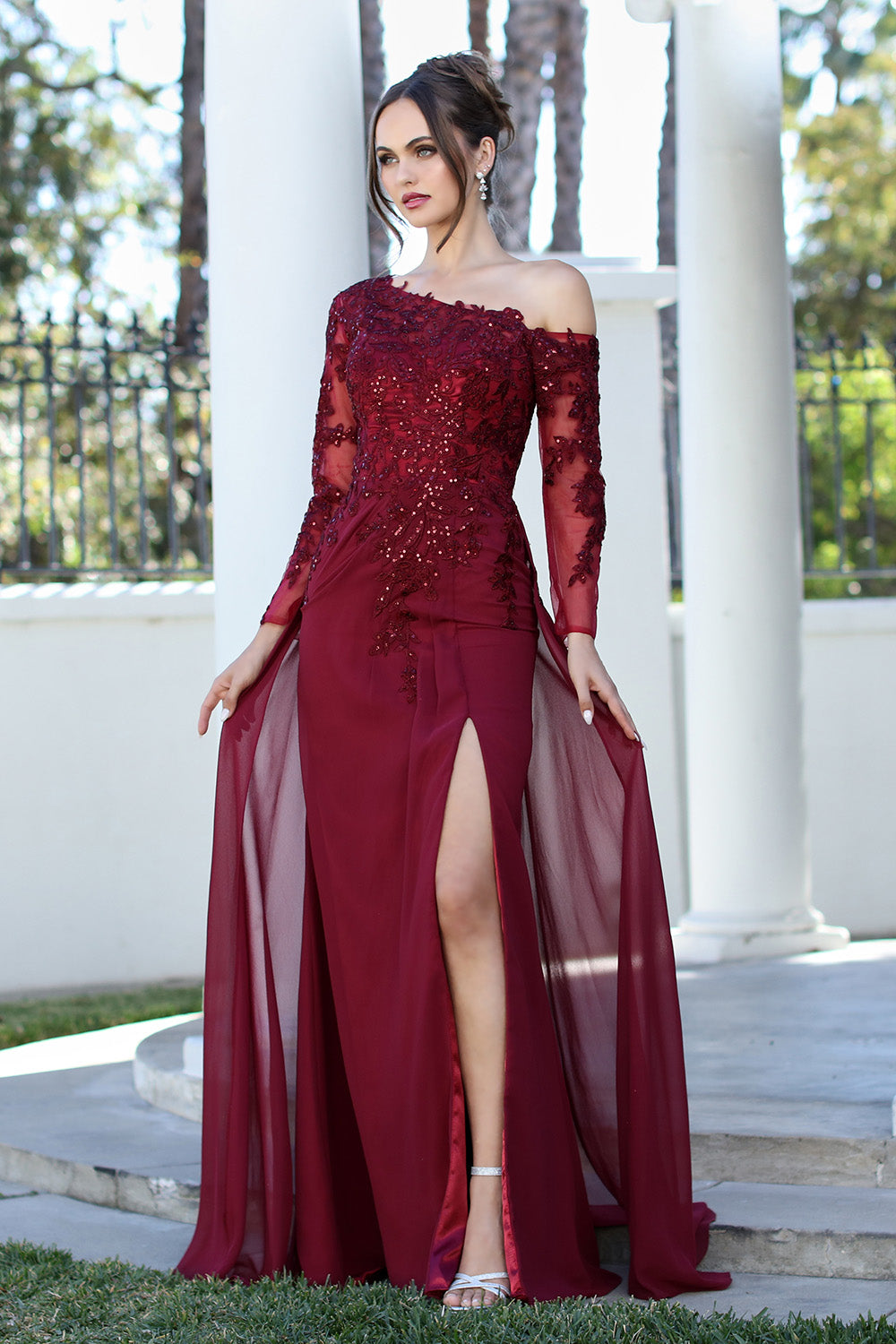 adora red dress Adora 3161 Dress BURGUNDY / L
