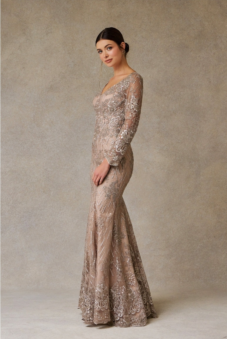 Bicici & Coty MF2105 - Long Sleeve Mermaid Gown