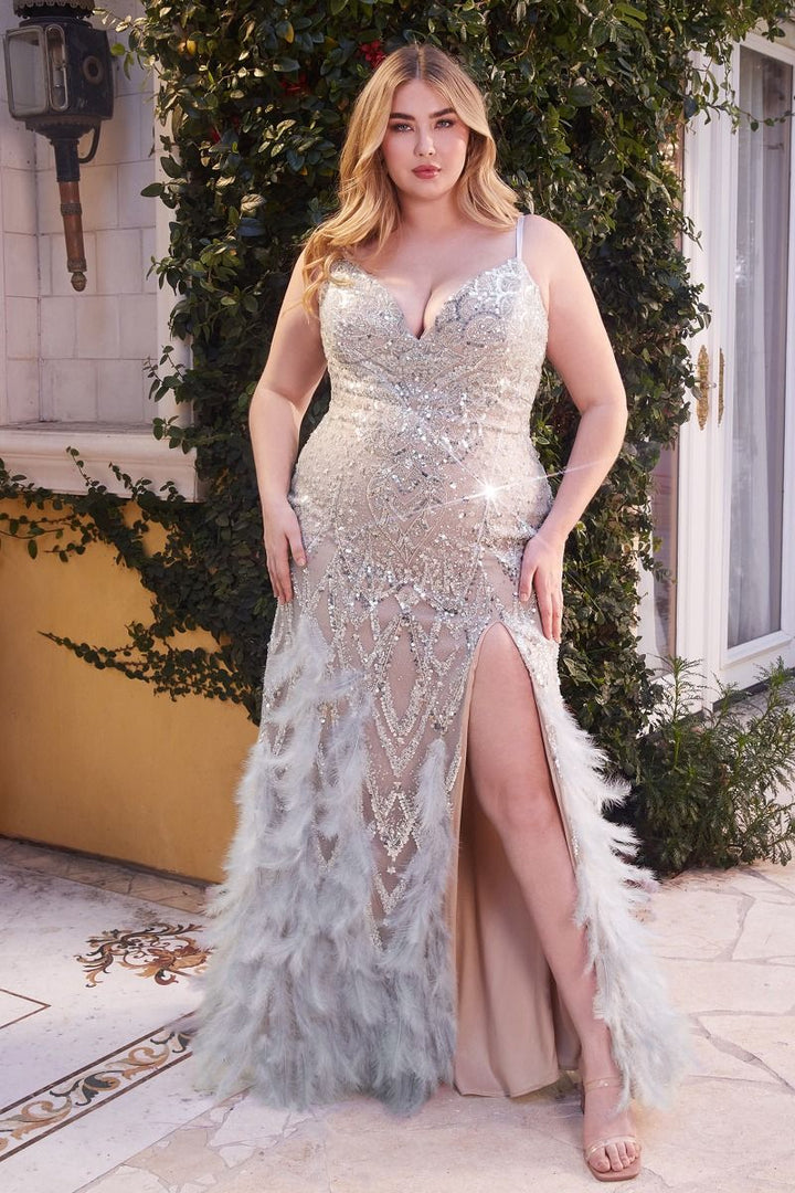 Andrea & Leo A1229C - Mermaid Gown with Feather Details