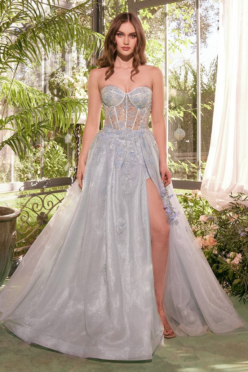 Andrea & Leo A1381 - Tulle Daisy Asymmetrical A-line Gown