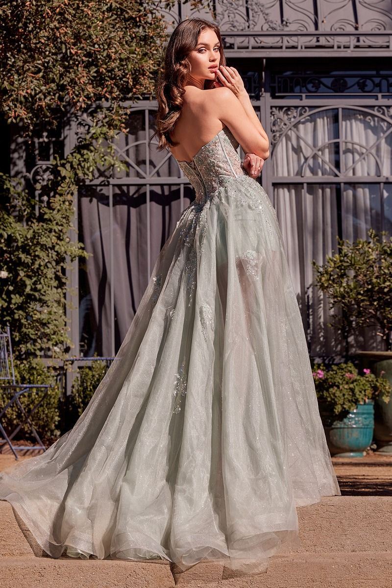 Andrea & Leo A1381 - Tulle Daisy Asymmetrical A-line Gown
