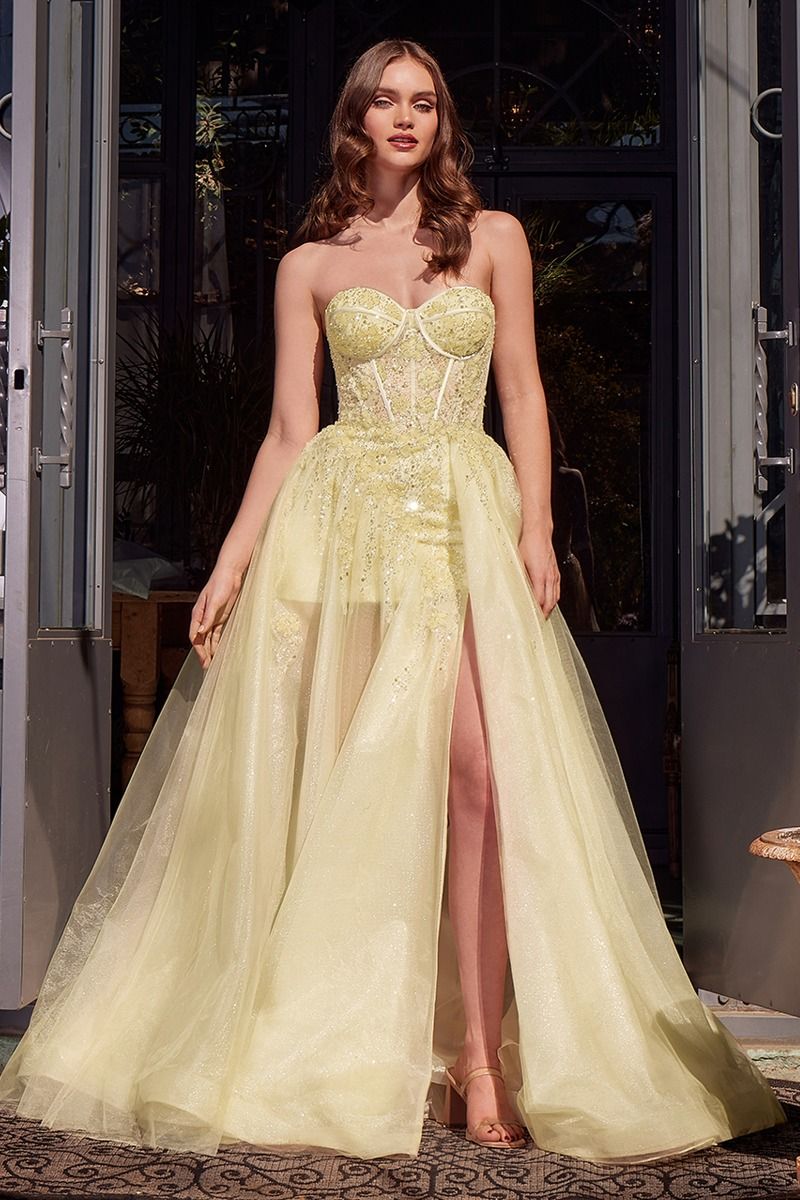 Andrea & Leo A1381 - Tulle Daisy Asymmetrical A-line Gown