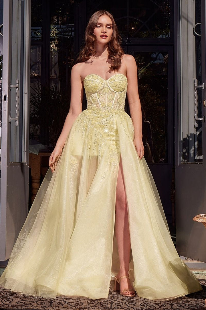 Andrea & Leo A1381 - Tulle Daisy Asymmetrical A-line Gown