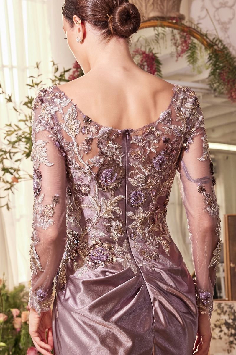 Andrea & Leo A1403 - Sequin Satin Skirt Gown
