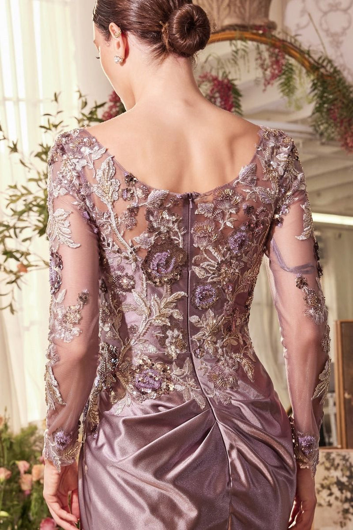 Andrea & Leo A1403 - Sequin Satin Skirt Gown
