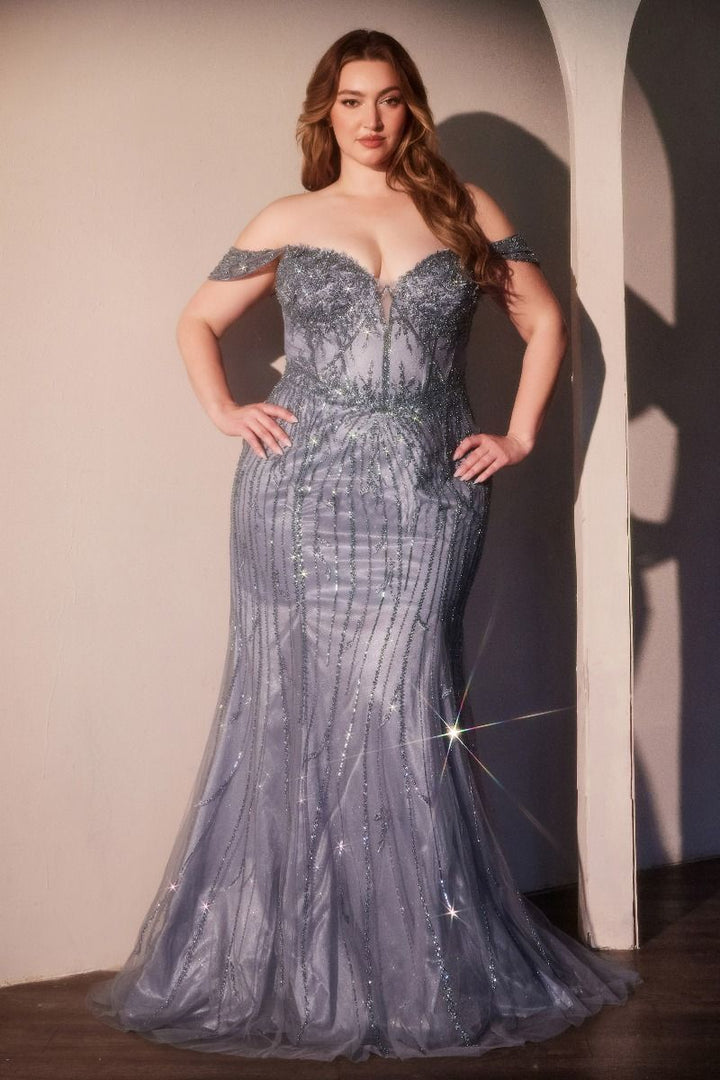La Divine CC341C - Off the Shoulder Fitted Gown