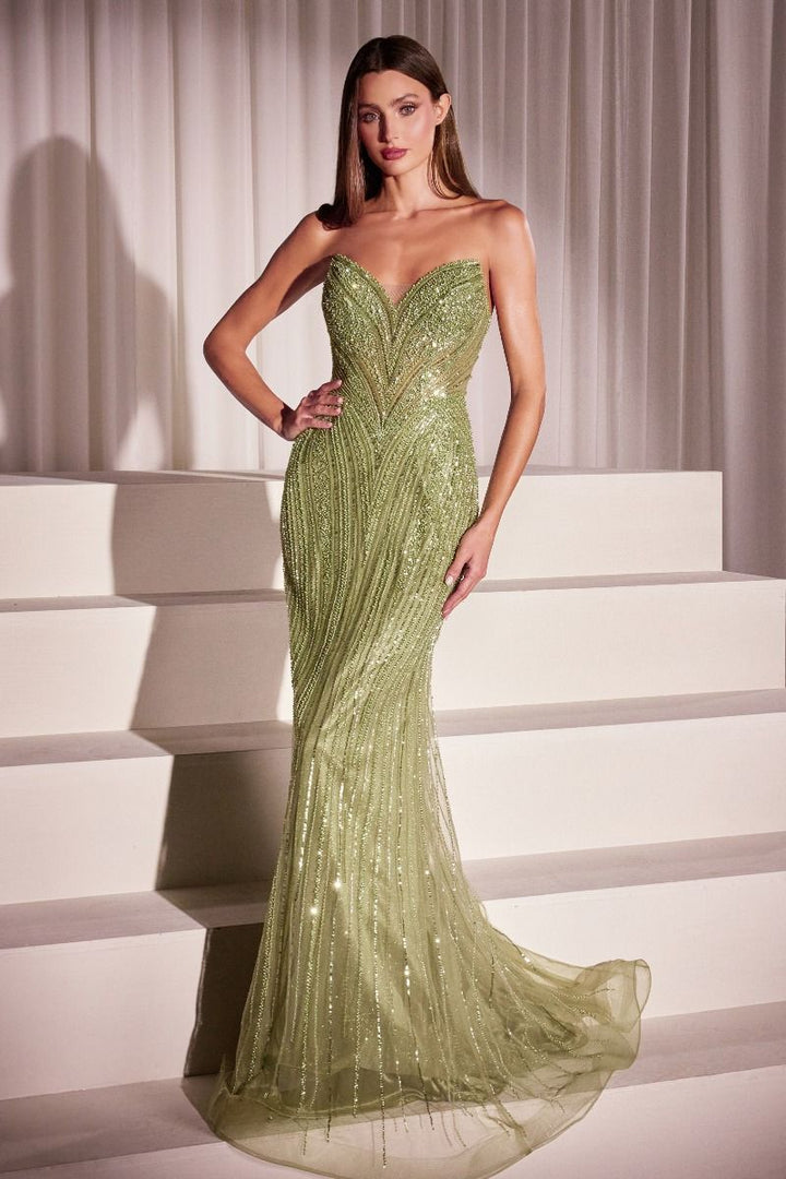 La Divine CC416 - Sequin Strapless Gown