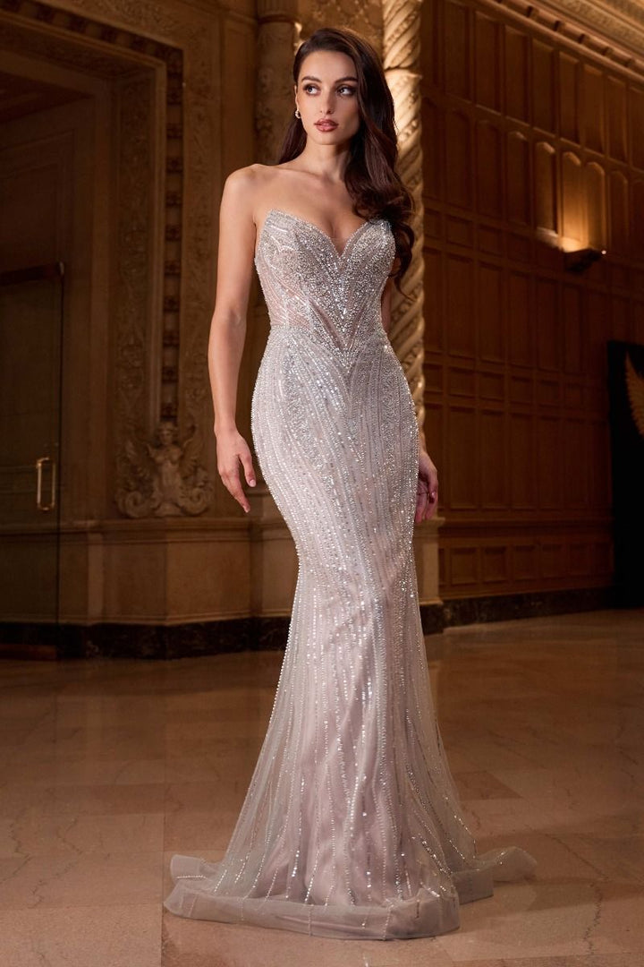 La Divine CC416 - Sequin Strapless Gown