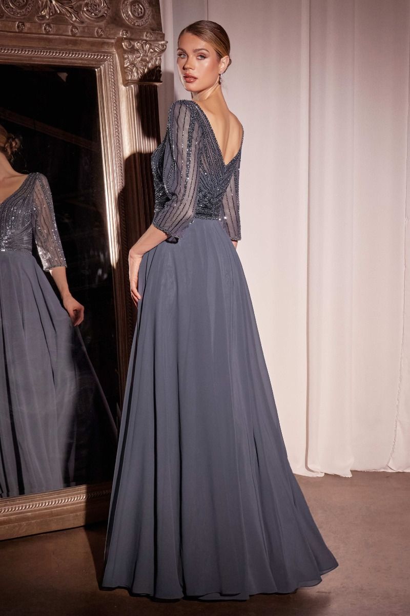 La Divine CC446 - Three Quarter Chiffon Dress