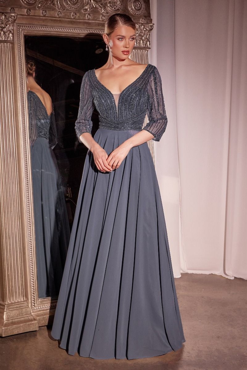 La Divine CC446 - Three Quarter Chiffon Dress