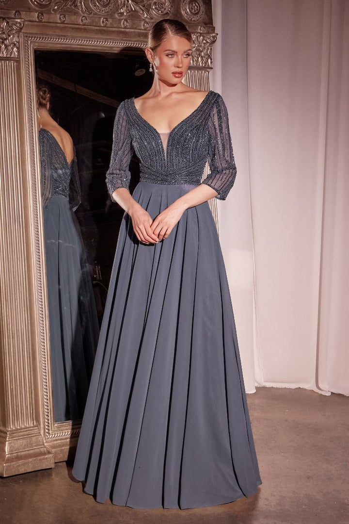 La Divine CC446 - Three Quarter Chiffon Dress