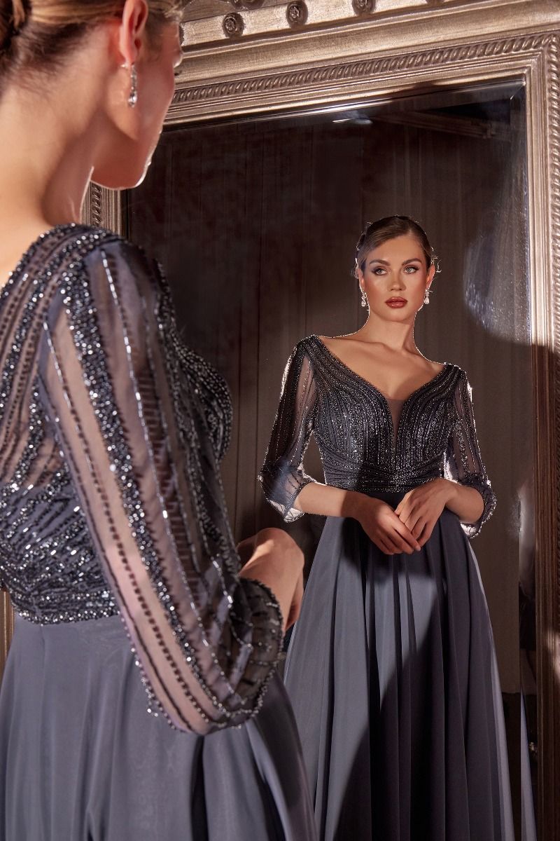 La Divine CC446 - Three Quarter Chiffon Dress