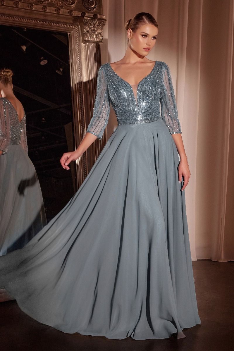 La Divine CC446 - Three Quarter Chiffon Dress