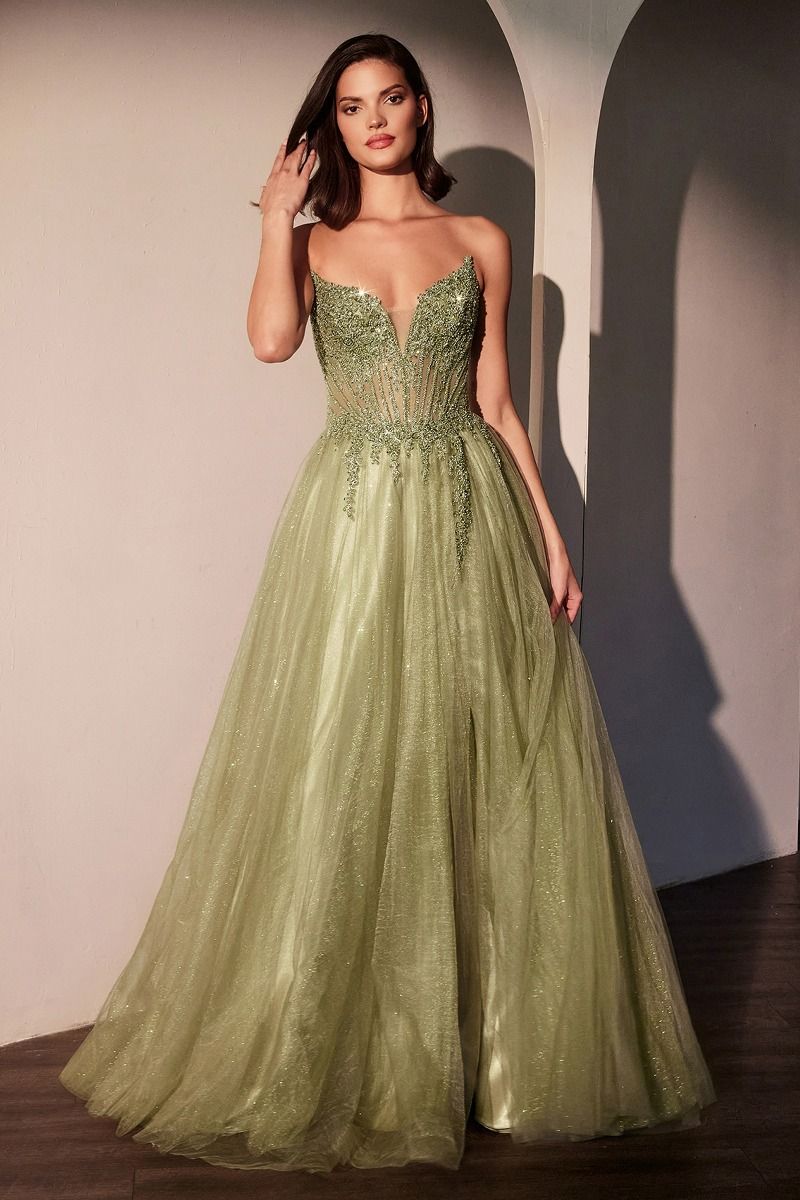 La Divine CC487 - Strapless Layered Tulle A-line Gown
