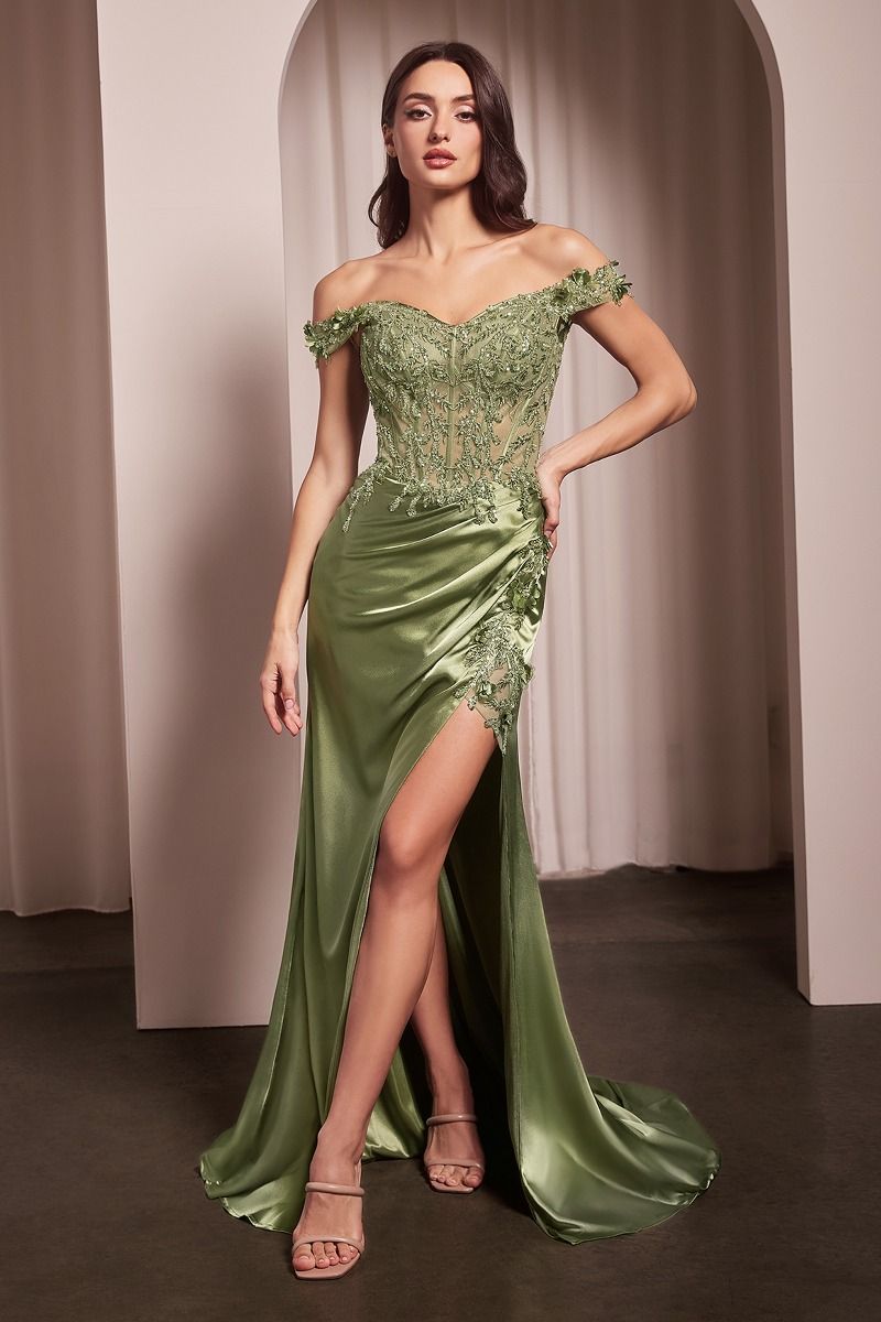La Divine CD0186 - Floral Off the Shoulder Gown
