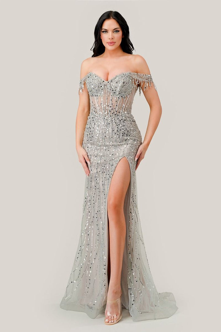 La Divine CD0203 - Off The Shoulder Fitted Gown