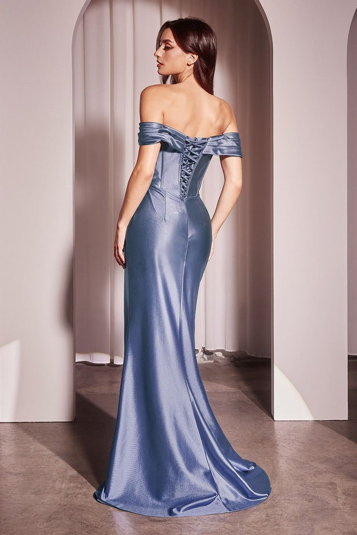 La Divine CD370 - Satin Off The Shoulder Fitted Gown