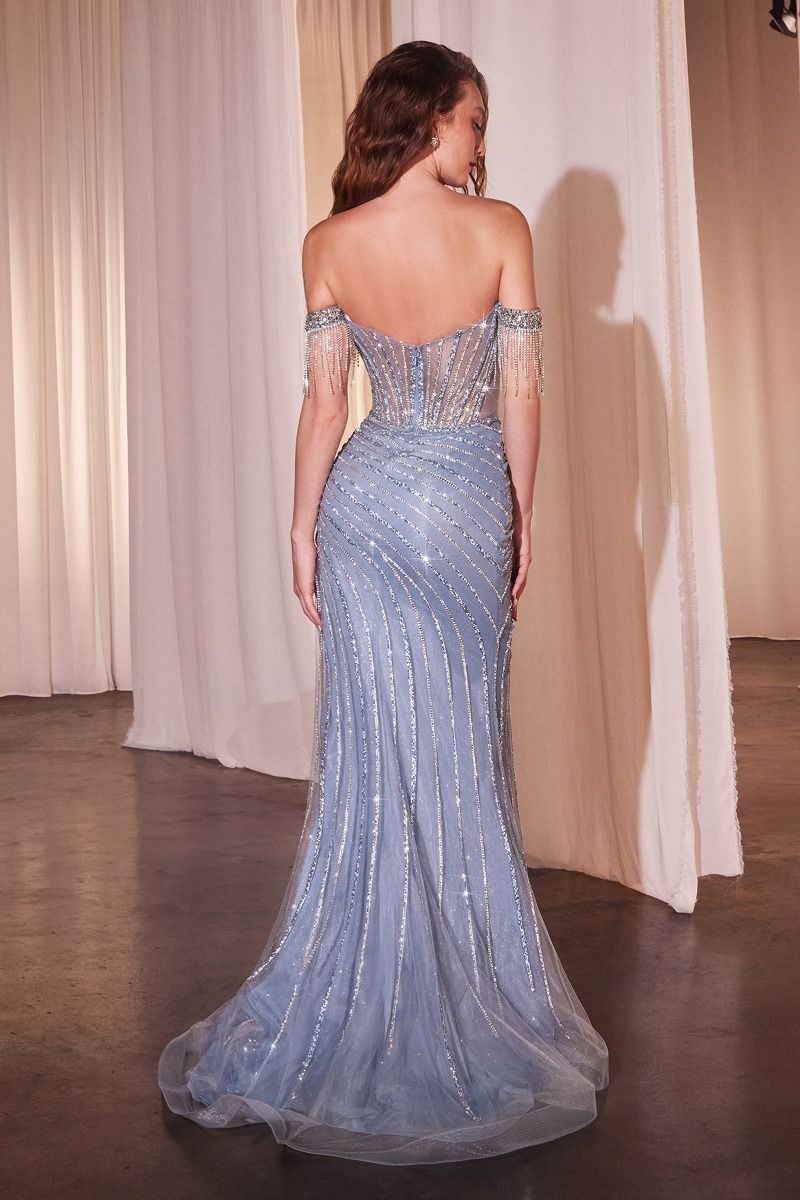La Divine CD848 - Fully Embellished Off the Shoulder Gown