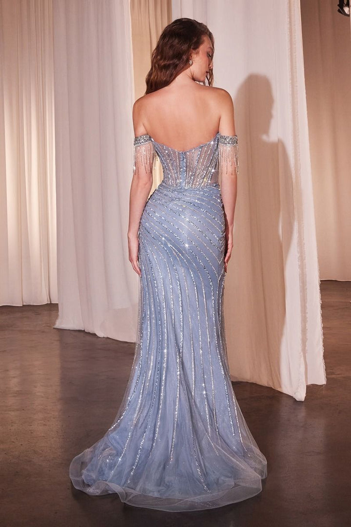 La Divine CD848 - Fully Embellished Off the Shoulder Gown