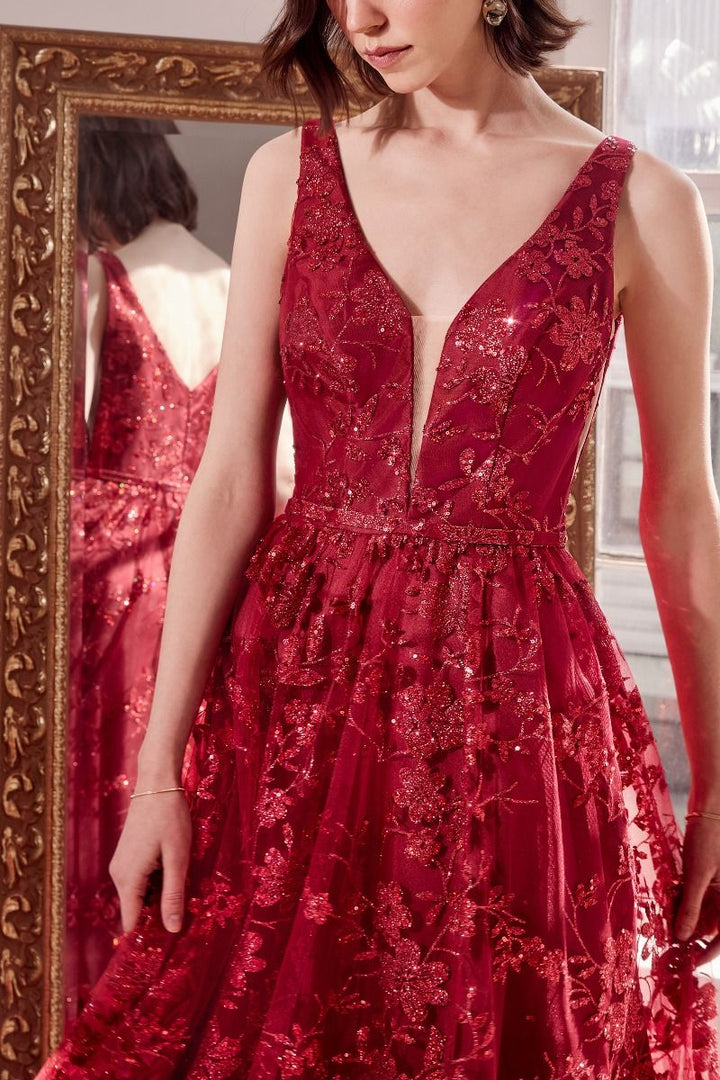 Amoris T606 - Glitter Fabric A-Line Gown