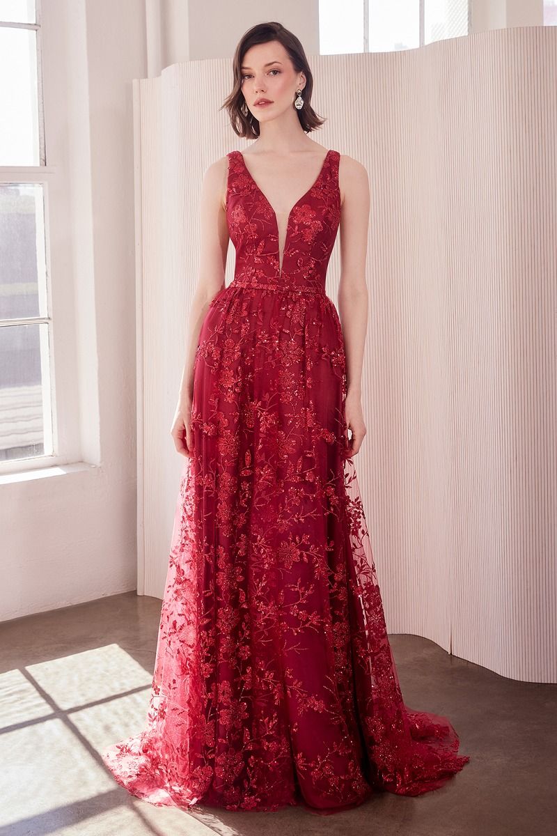 Amoris T606 - Glitter Fabric A-Line Gown