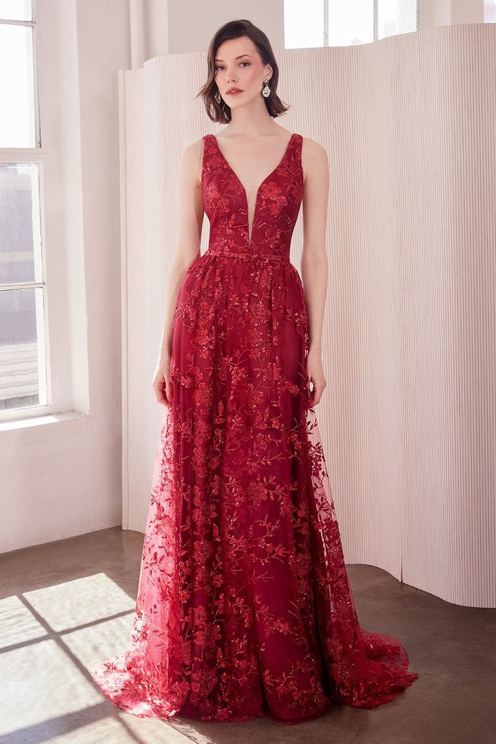 Amoris T606 - Glitter Fabric A-Line Gown