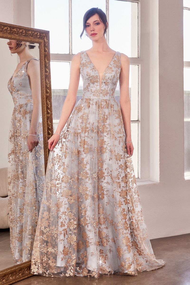 Amoris T606 - Glitter Fabric A-Line Gown