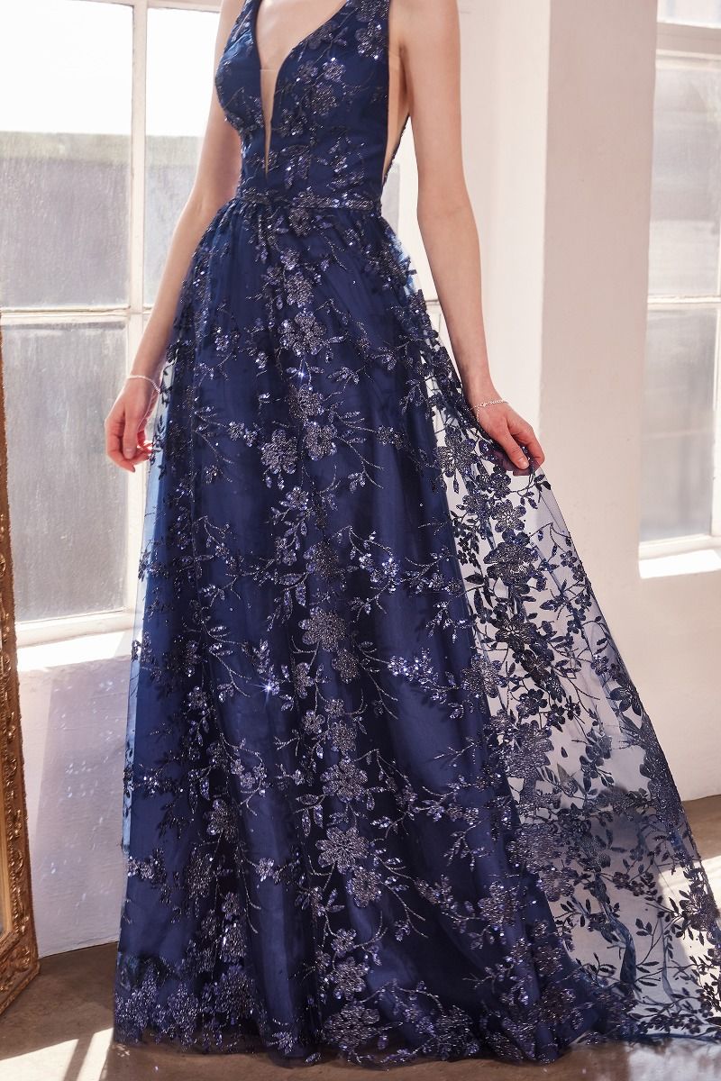 Amoris T606 - Glitter Fabric A-Line Gown