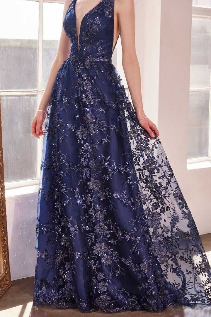 Amoris T606 - Glitter Fabric A-Line Gown