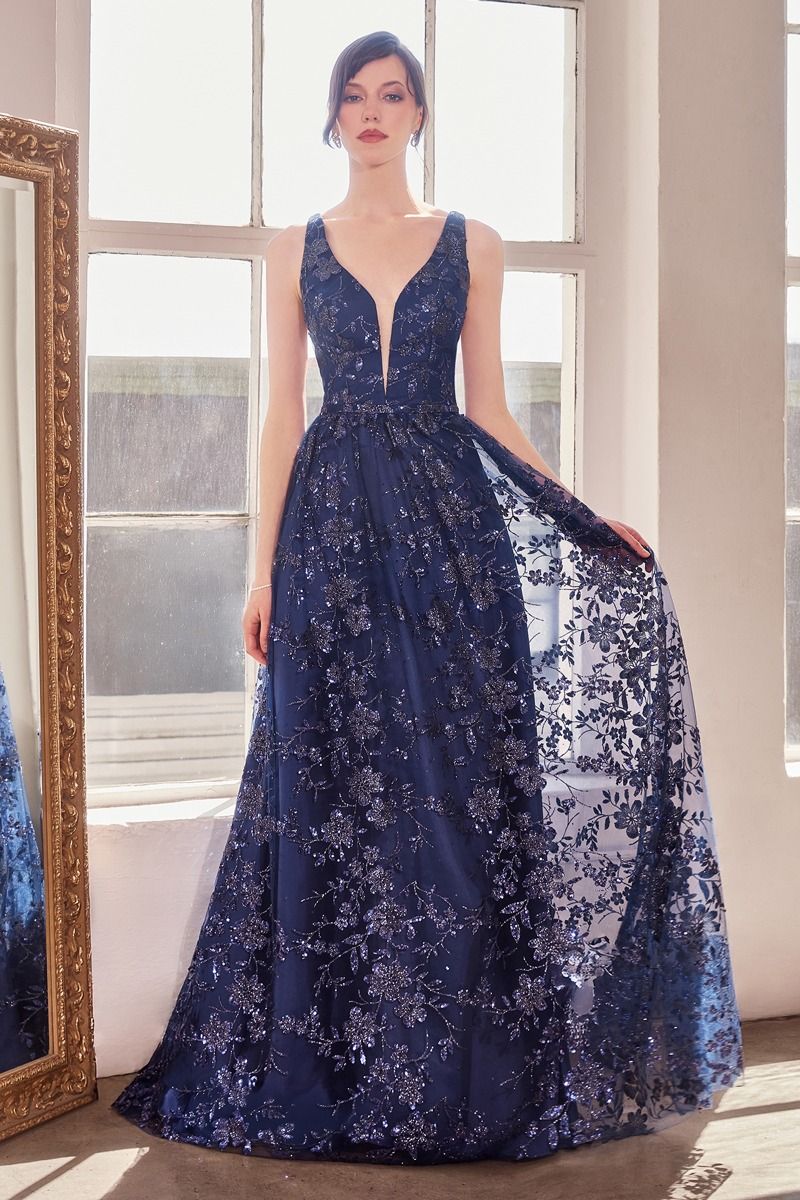 Amoris T606 - Glitter Fabric A-Line Gown