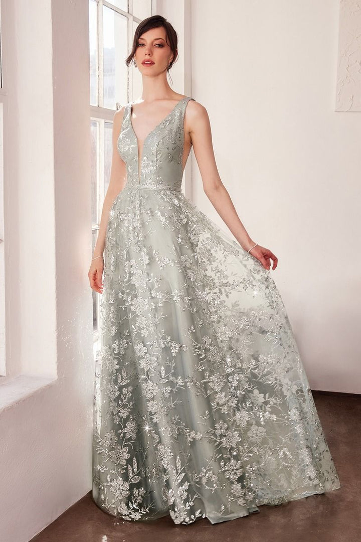 Amoris T606 - Glitter Fabric A-Line Gown