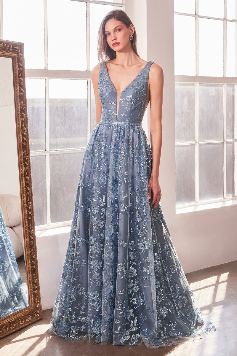 Amoris T606 - Glitter Fabric A-Line Gown