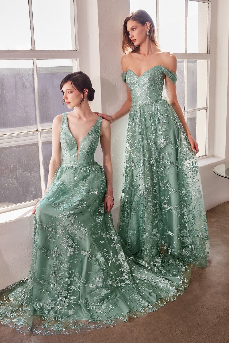Amoris T606 - Glitter Fabric A-Line Gown