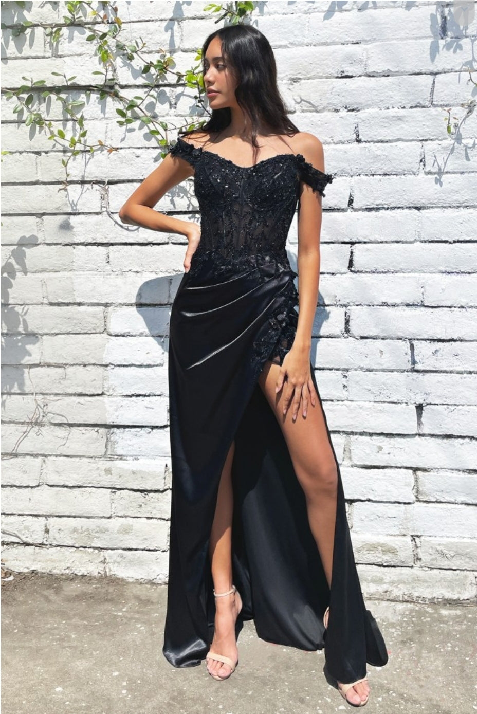 La Divine CD0186 - Floral Off the Shoulder Gown