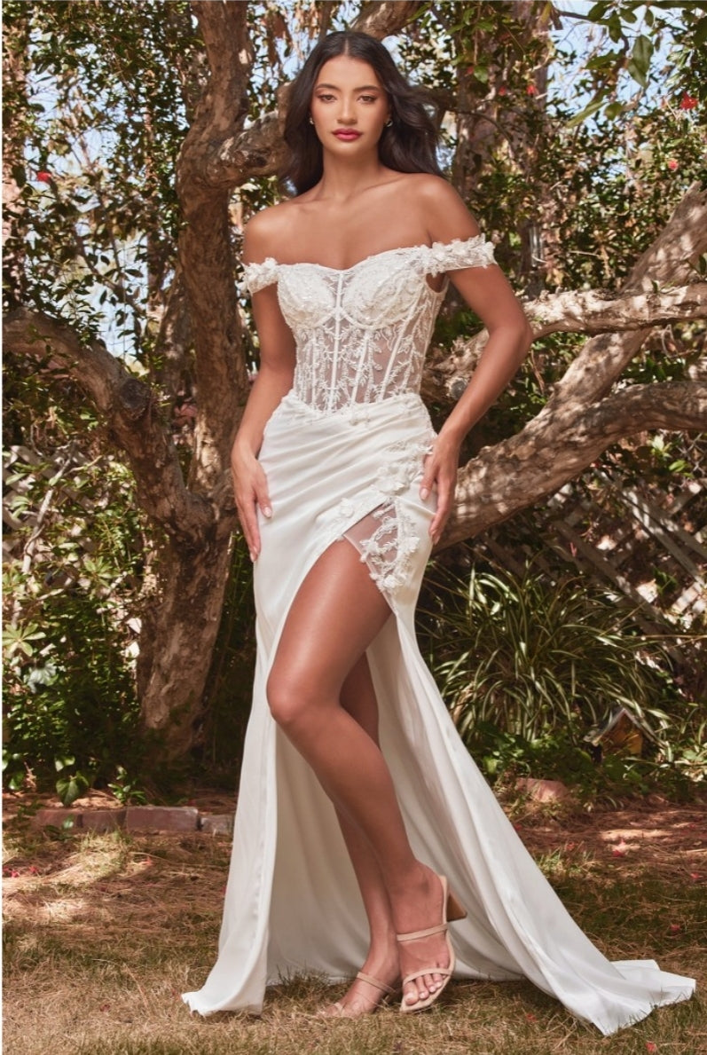 La Divine CD0186 - Floral Off the Shoulder Gown