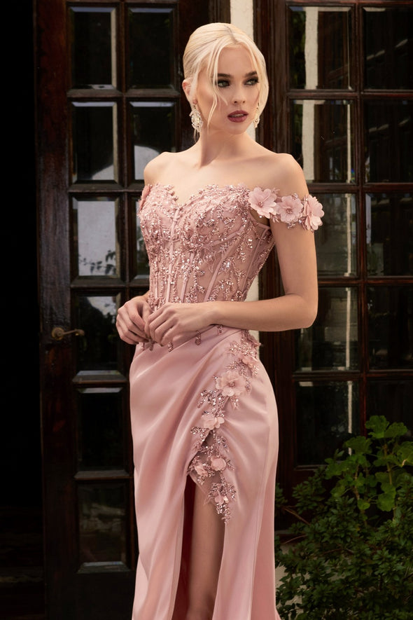 La Divine CD0186 - Floral Off the Shoulder Gown
