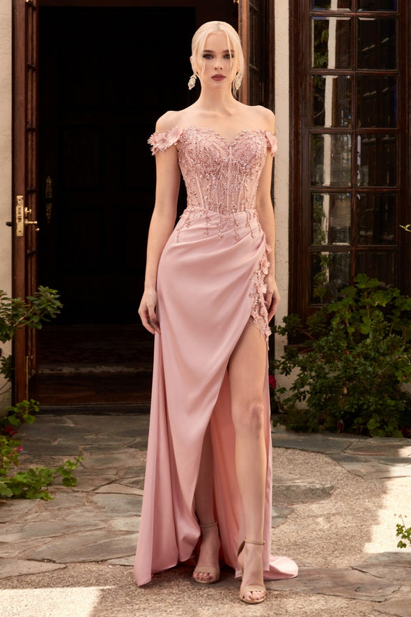 La Divine CD0186 - Floral Off the Shoulder Gown