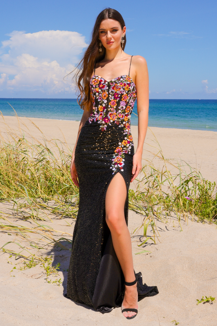 Amelia Couture 7061 - Floral Sequin Gown
