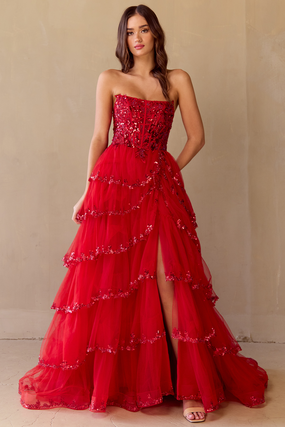 Amelia Couture 4033 - Ruffle Corset Gown