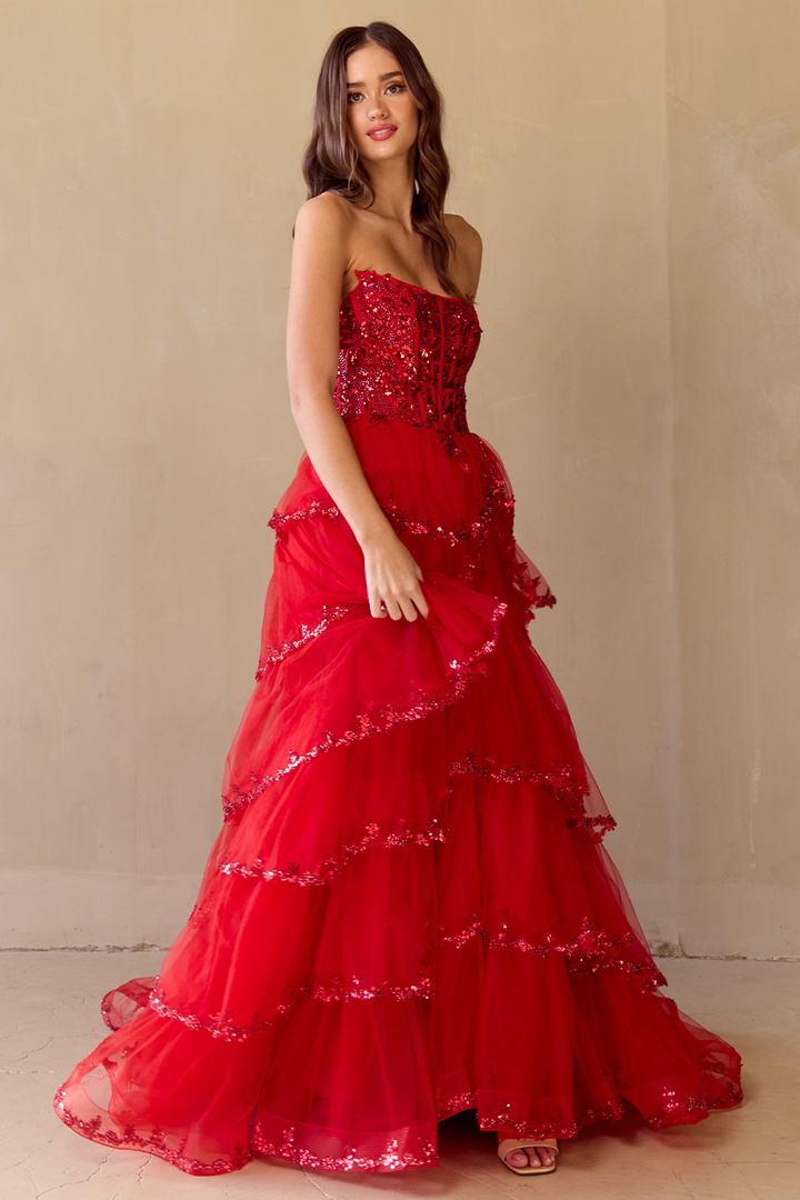 Amelia Couture 4033 - Ruffle Corset Gown