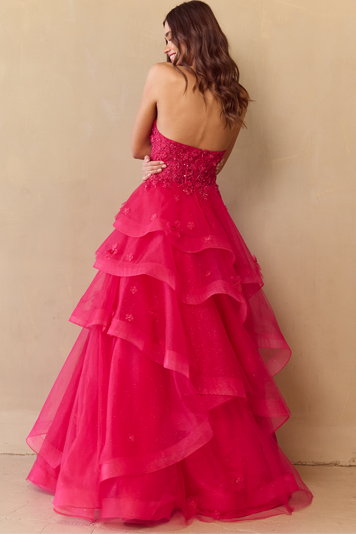 Amelia Couture 4900 - Strapless A-line Ruffle Gown