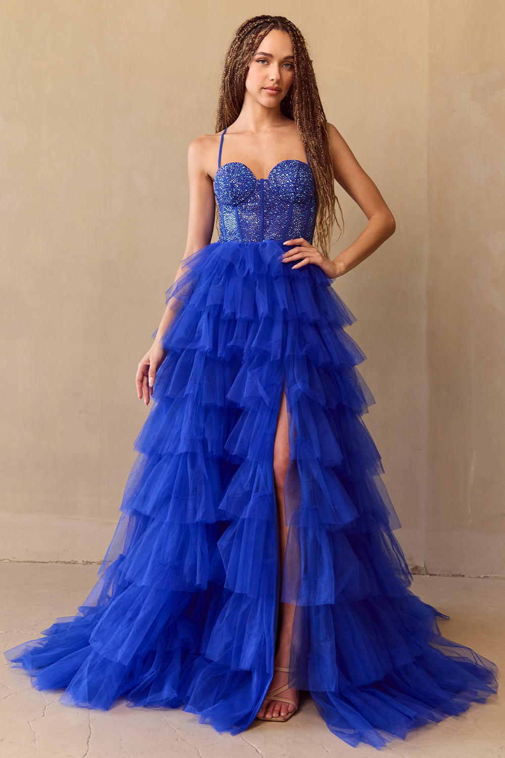 Amelia Couture 4048 - Tiered Ruffled Gown